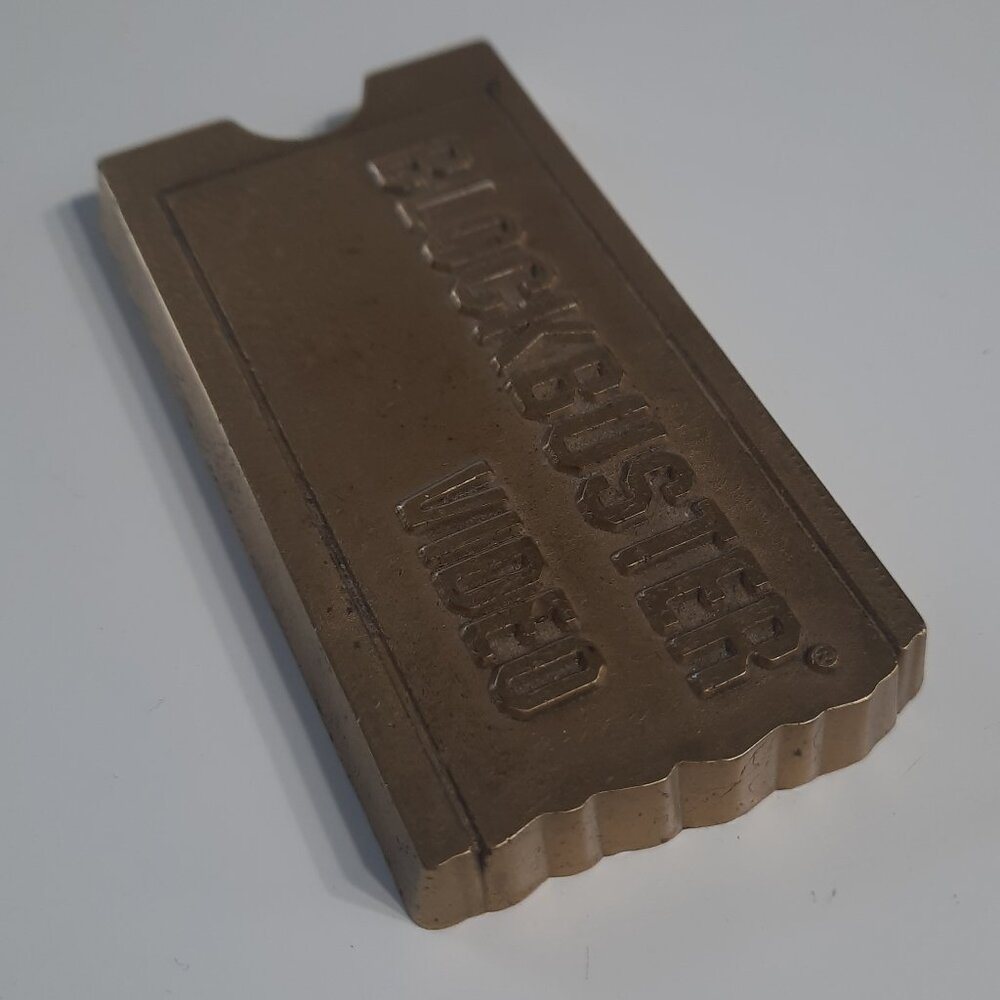 Rare Vintage Blockbuster Video Metal Ticket Paperweight Store Promo 90s